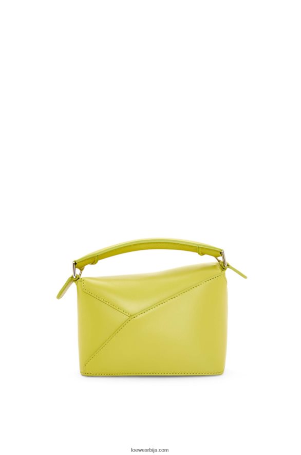 Loewe Жене мини пуззле торба од сатенске телеће коже лимето жута HJTY211