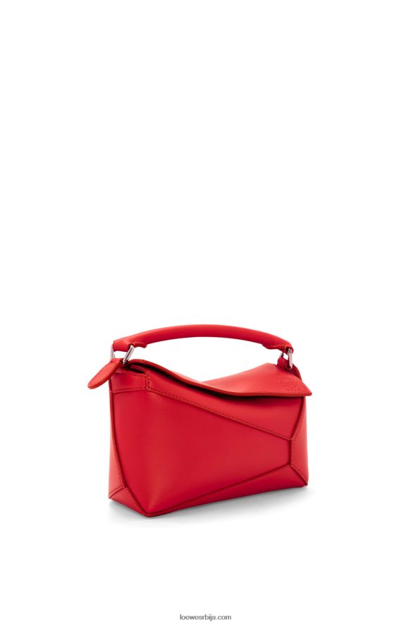 Loewe Жене мини пуззле торба од сатенске телеће коже црвена HJTY213