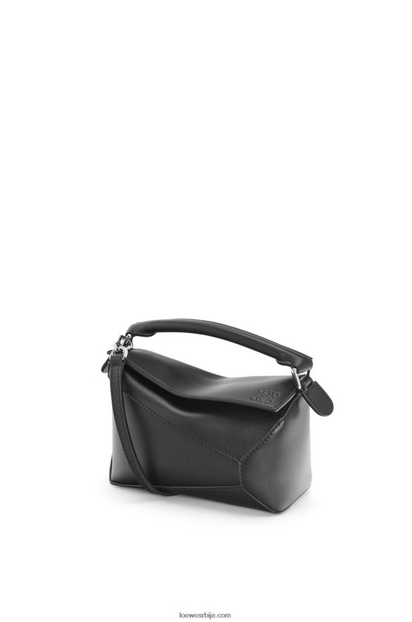 Loewe Жене мини пуззле торба од сатенске телеће коже црн HJTY219