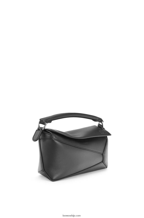 Loewe Жене мини пуззле торба од сатенске телеће коже црн HJTY219