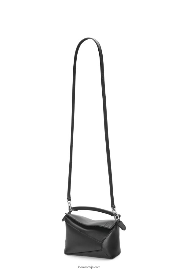 Loewe Жене мини пуззле торба од сатенске телеће коже црн HJTY219