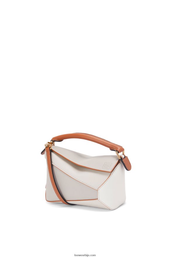 Loewe Жене ивица мини слагалице од напа телеће коже дух/мека бела HJTY258