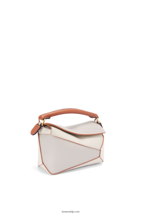 Loewe Жене ивица мини слагалице од напа телеће коже дух/мека бела HJTY258