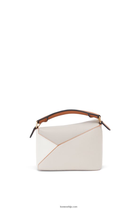 Loewe Жене ивица мини слагалице од напа телеће коже дух/мека бела HJTY258