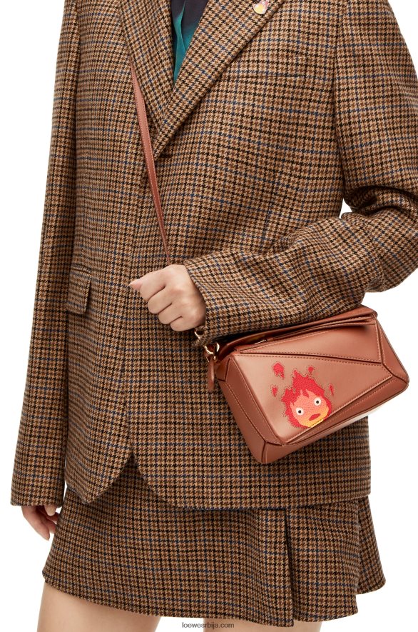 Loewe Жене цалцифер мини пуззле торба од сатенске телеће коже рђа HJTY260