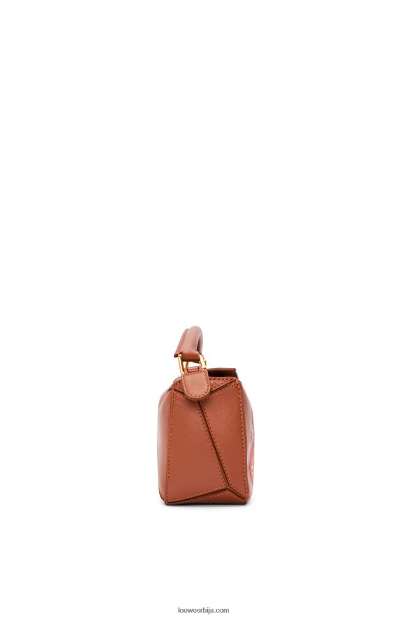 Loewe Жене цалцифер мини пуззле торба од сатенске телеће коже рђа HJTY260