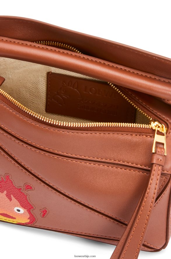 Loewe Жене цалцифер мини пуззле торба од сатенске телеће коже рђа HJTY260