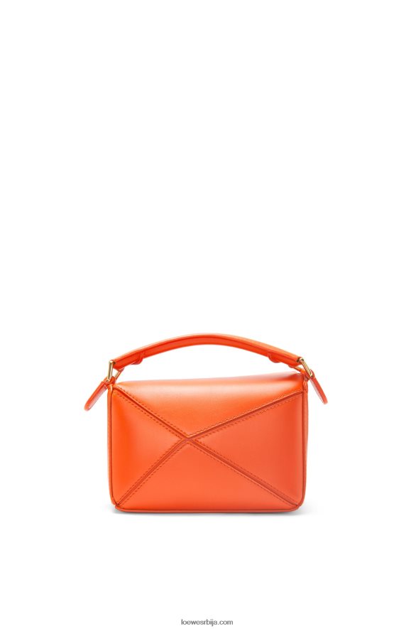Loewe Жене цалцифер мини пуззле торба од сатенске телеће коже наранџаста HJTY261