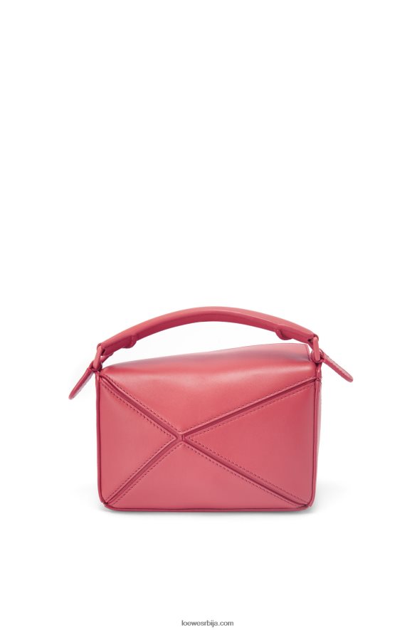 Loewe Жене мини пуззле торба од сатенске телеће коже плумросе HJTY266