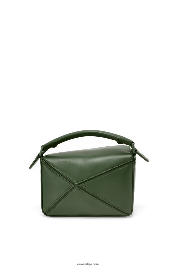 Loewe Жене мини пуззле торба од сатенске телеће коже винтаге каки HJTY270