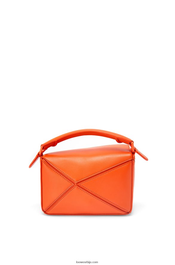 Loewe Жене мини пуззле торба од сатенске телеће коже наранџаста HJTY271
