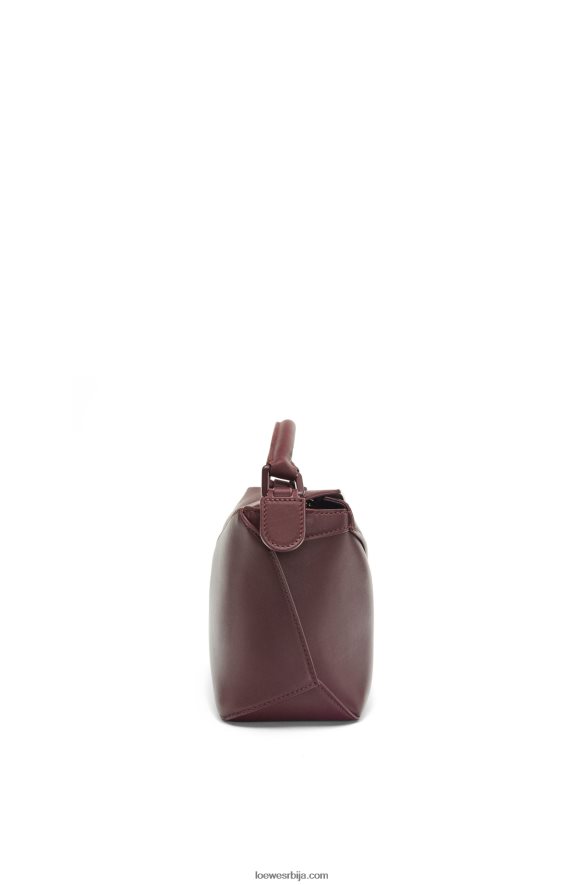 Loewe Жене мала торба за слагалице од сатенске телеће коже санг де боеуф глазура HJTY274