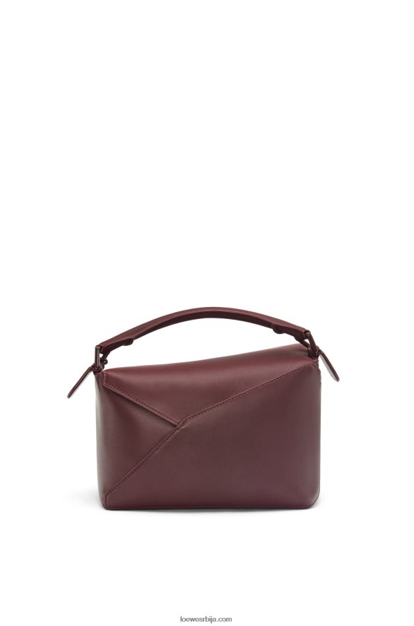 Loewe Жене мала торба за слагалице од сатенске телеће коже санг де боеуф глазура HJTY274