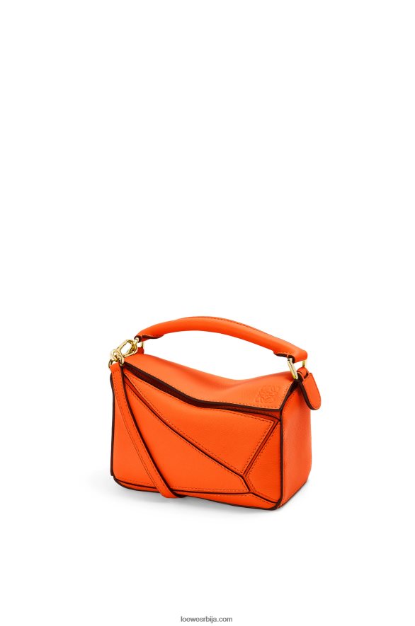 Loewe Жене мини пуззле торба од класичне телеће коже наранџаста HJTY285
