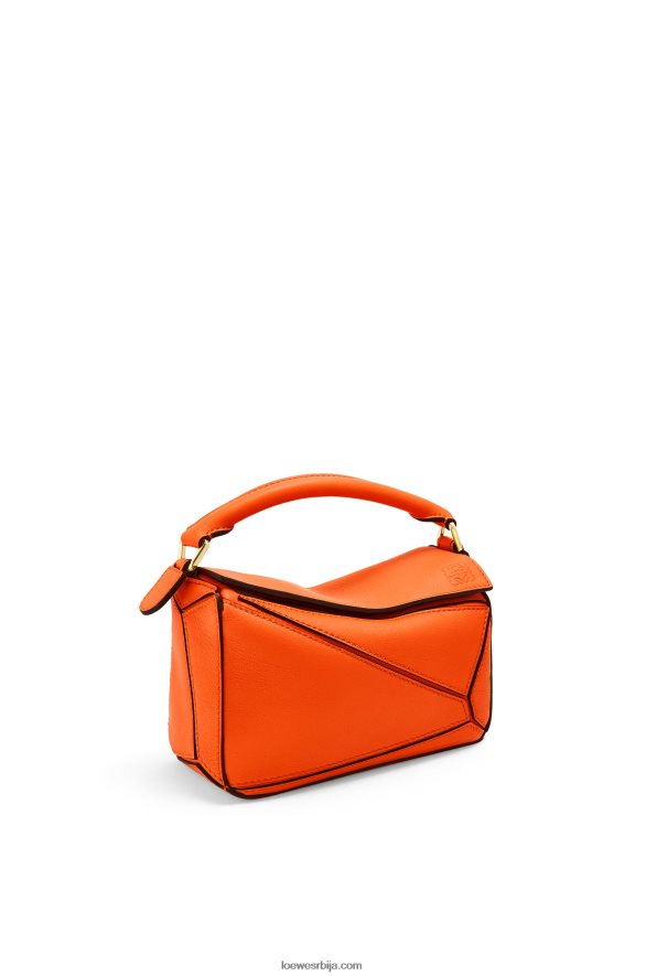 Loewe Жене мини пуззле торба од класичне телеће коже наранџаста HJTY285