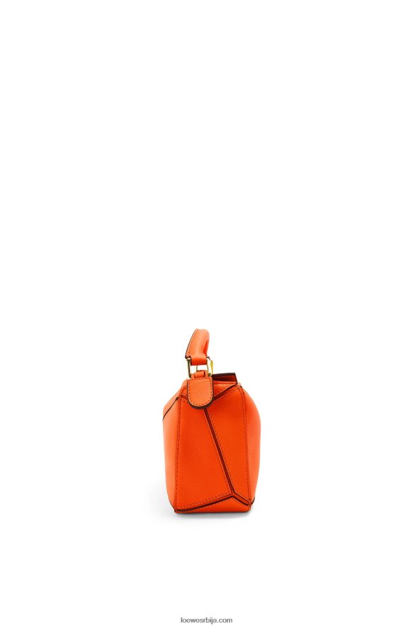 Loewe Жене мини пуззле торба од класичне телеће коже наранџаста HJTY285