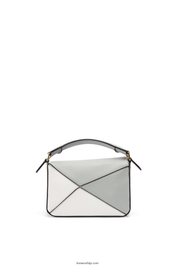 Loewe Жене мини пуззле торба од класичне телеће коже пепељасто сива/мермерно зелена HJTY288