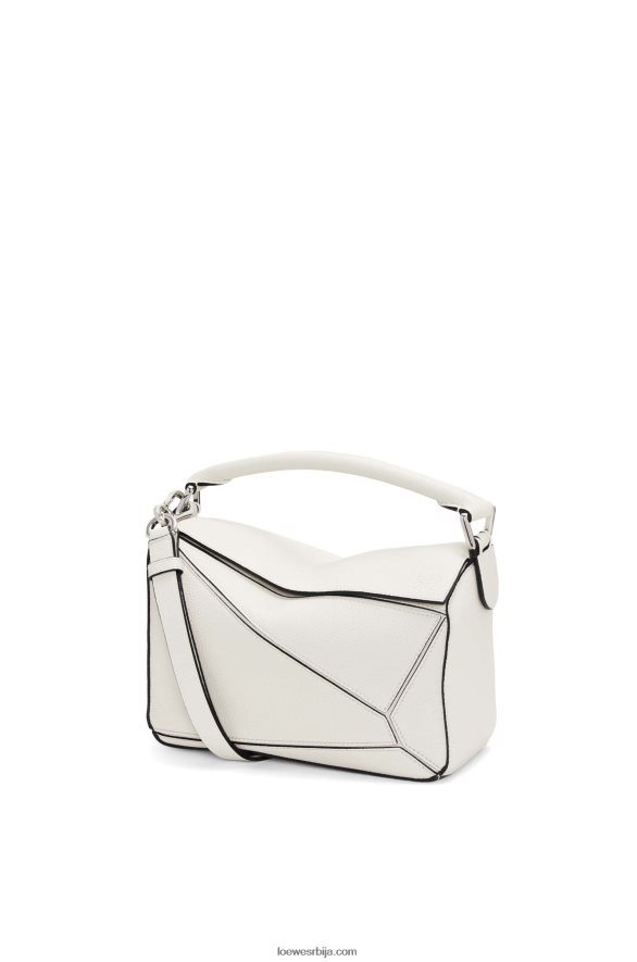 Loewe Жене мала торба за слагалице од мекане телеће коже мека бела HJTY367