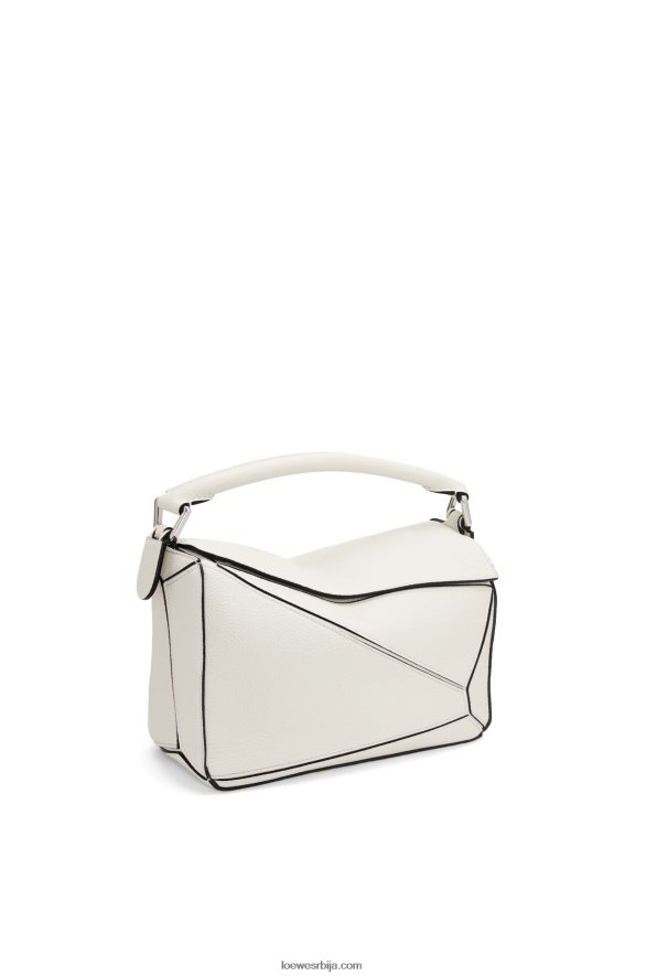 Loewe Жене мала торба за слагалице од мекане телеће коже мека бела HJTY367