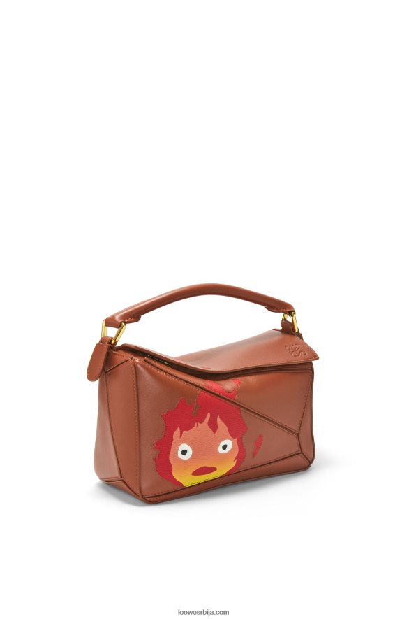Loewe Жене цалцифер мала пуззле торба од сатенске телеће коже рђа HJTY442