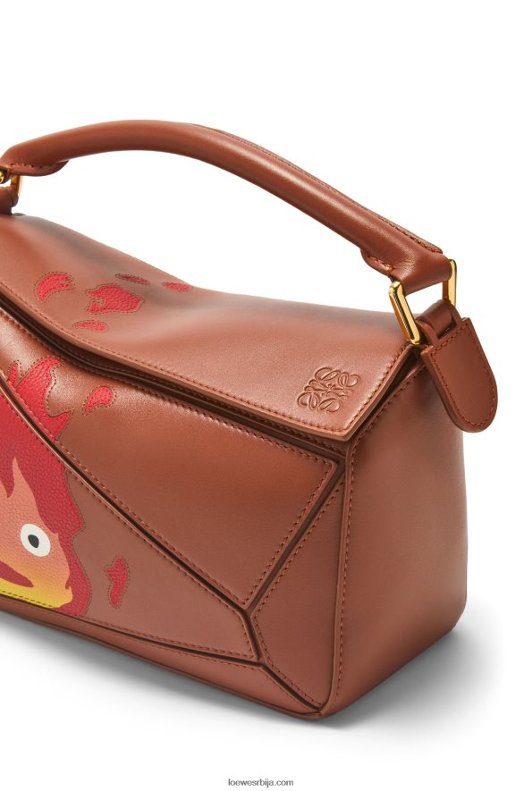 Loewe Жене цалцифер мала пуззле торба од сатенске телеће коже рђа HJTY442