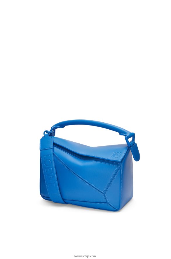 Loewe Жене мала пуззле торба од сатенске телеће коже сцуба блуе HJTY480
