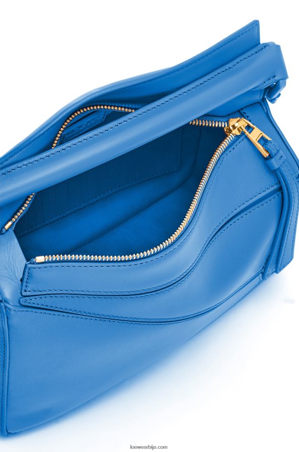 Loewe Жене мала пуззле торба од сатенске телеће коже сцуба блуе HJTY480
