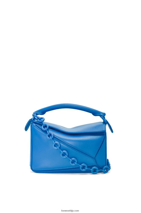 Loewe Жене мала пуззле торба од сатенске телеће коже сцуба блуе HJTY480