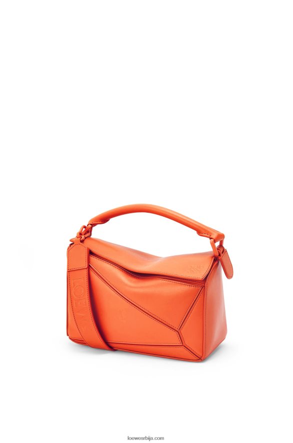 Loewe Жене мала пуззле торба од сатенске телеће коже наранџаста HJTY491