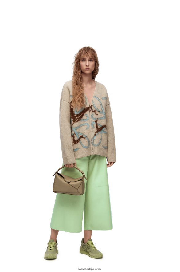 Loewe Жене мала торба за слагалице од мекане телеће коже артичока зелена HJTY535