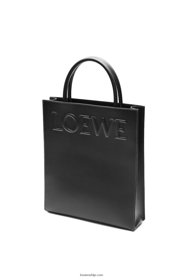 Loewe Жене стандардна торба А4 од углађене телеће коже црн HJTY117
