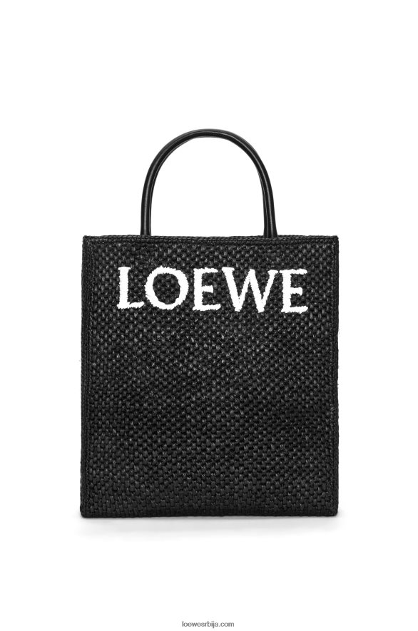 Loewe Жене стандардна а4 торба од рафије црно бели HJTY73