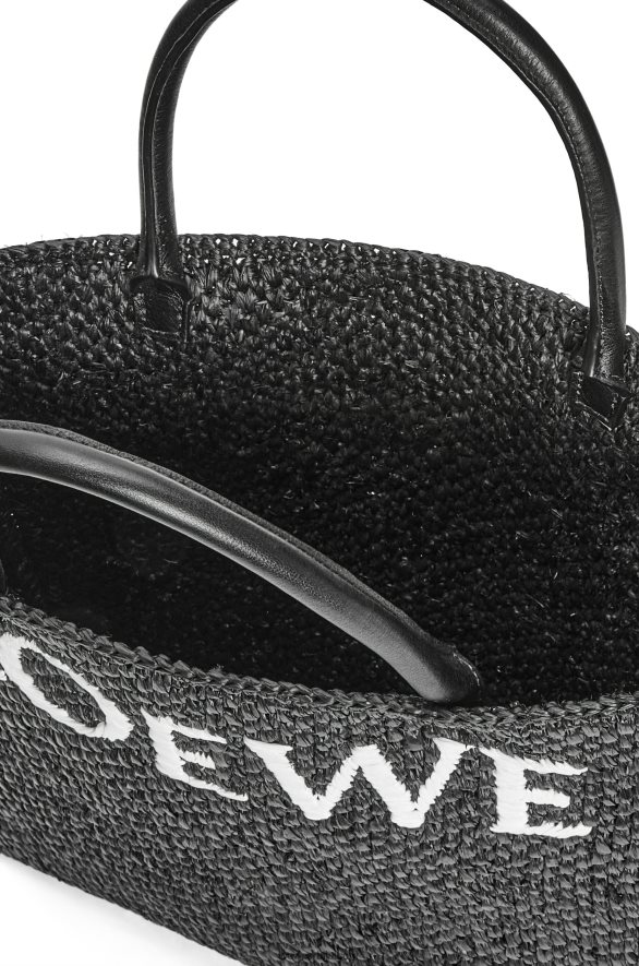 Loewe Жене стандардна а4 торба од рафије црно бели HJTY73
