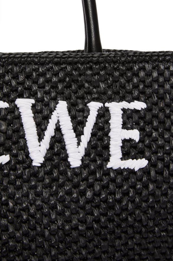 Loewe Жене стандардна а4 торба од рафије црно бели HJTY73