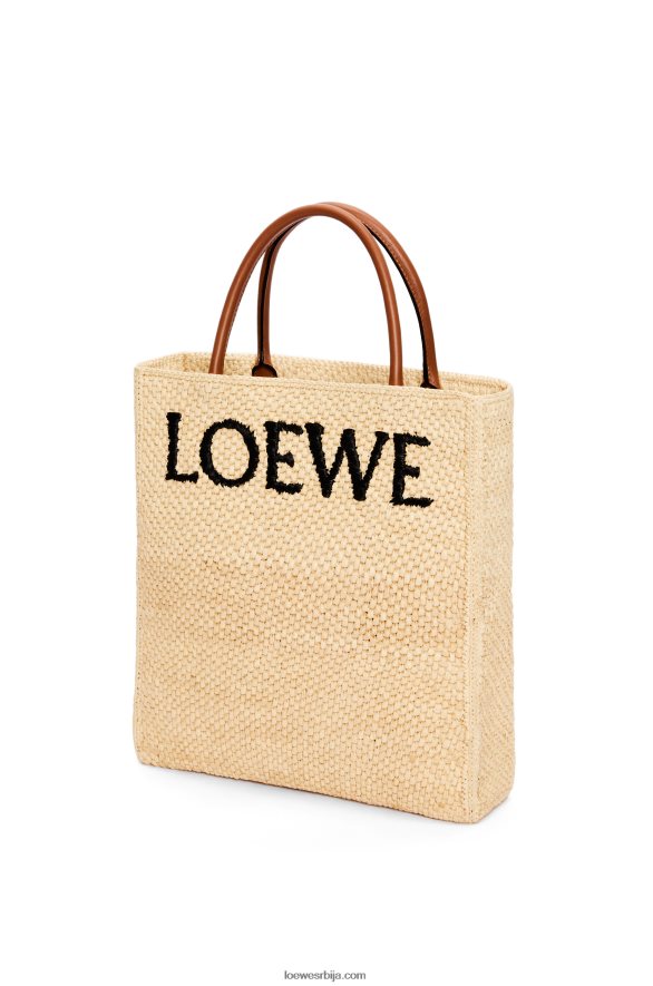 Loewe Жене стандардна а4 торба од рафије природно/црно HJTY75