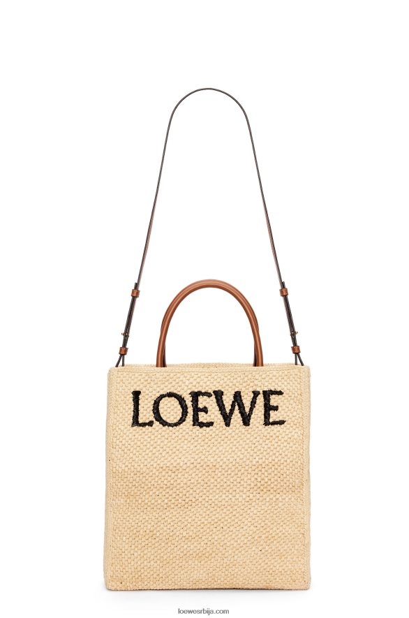 Loewe Жене стандардна а4 торба од рафије природно/црно HJTY75