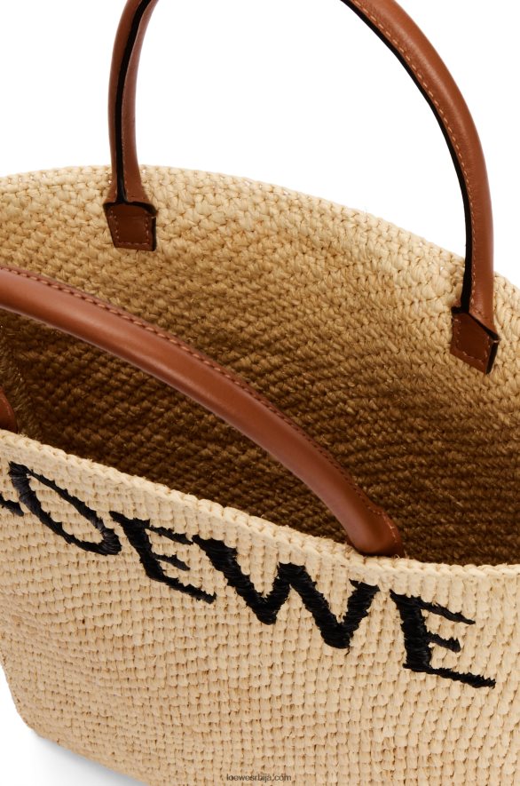 Loewe Жене стандардна а4 торба од рафије природно/црно HJTY75