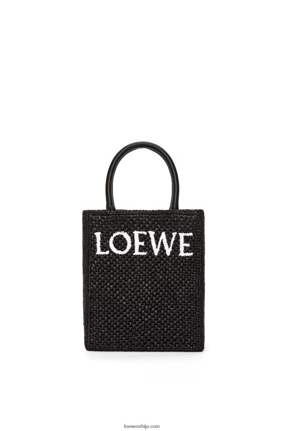 Loewe Жене стандардна а5 торба од рафије црно бели HJTY72