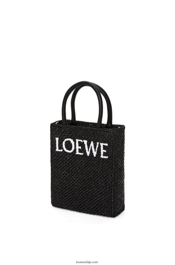 Loewe Жене стандардна а5 торба од рафије црно бели HJTY72