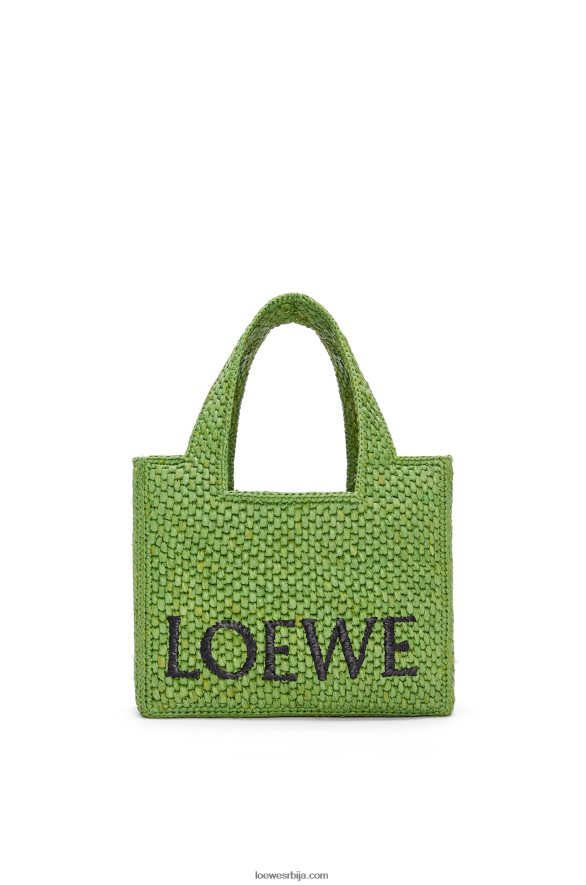 Loewe Жене торба са малим фонтом од рафије зелен HJTY108