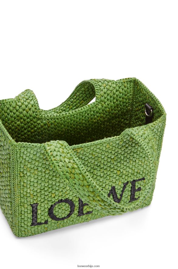 Loewe Жене торба са малим фонтом од рафије зелен HJTY108