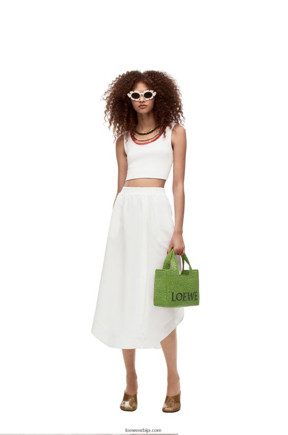 Loewe Жене торба са малим фонтом од рафије зелен HJTY108