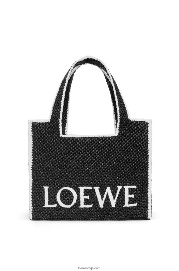 Loewe Жене торба са великим фонтом од рафије црн HJTY11