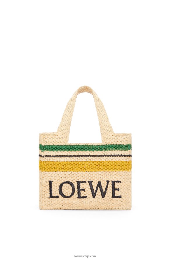 Loewe Жене торба са малим фонтом од рафије природно/вишебојно HJTY111