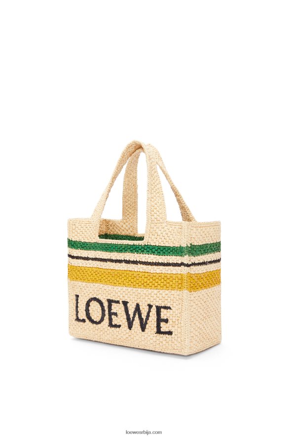 Loewe Жене торба са малим фонтом од рафије природно/вишебојно HJTY111