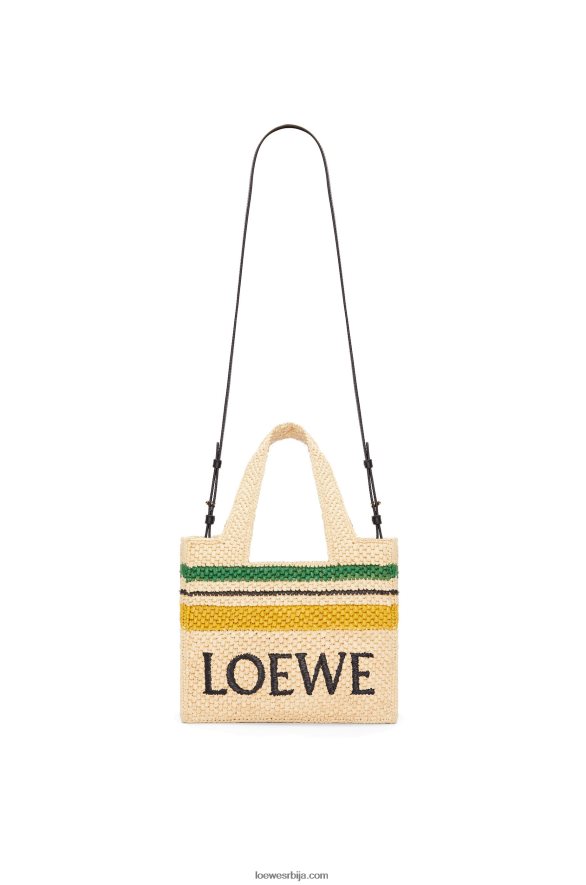 Loewe Жене торба са малим фонтом од рафије природно/вишебојно HJTY111