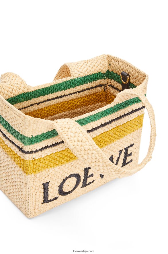 Loewe Жене торба са малим фонтом од рафије природно/вишебојно HJTY111
