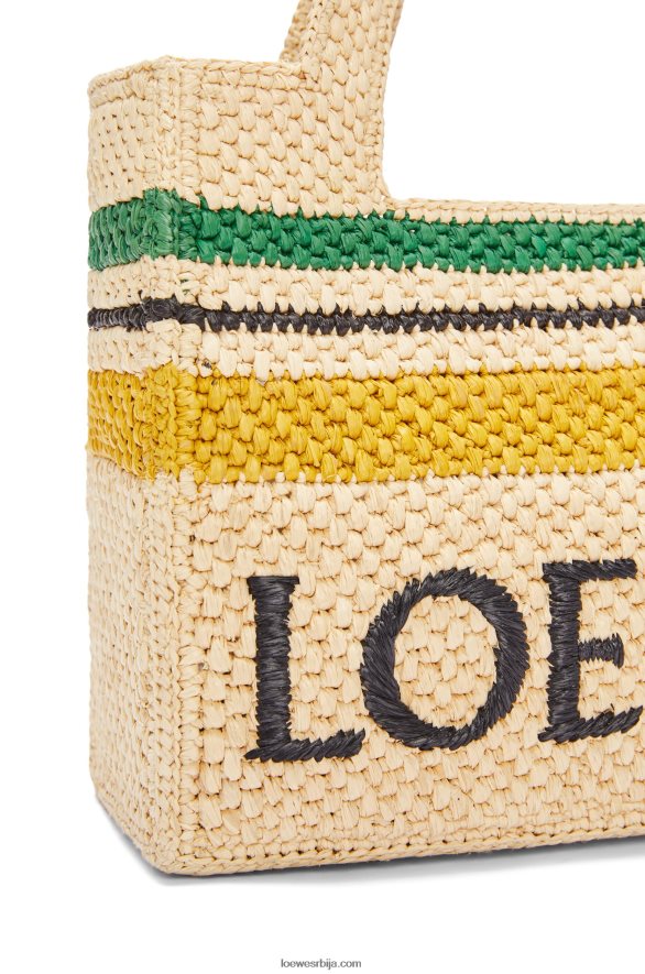 Loewe Жене торба са малим фонтом од рафије природно/вишебојно HJTY111