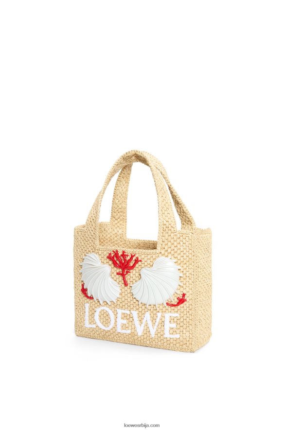 Loewe Жене маруја малло мини фонт торба од рафије природним HJTY112