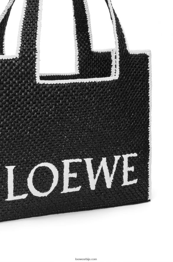 Loewe Жене торба са великим фонтом од рафије црн HJTY11